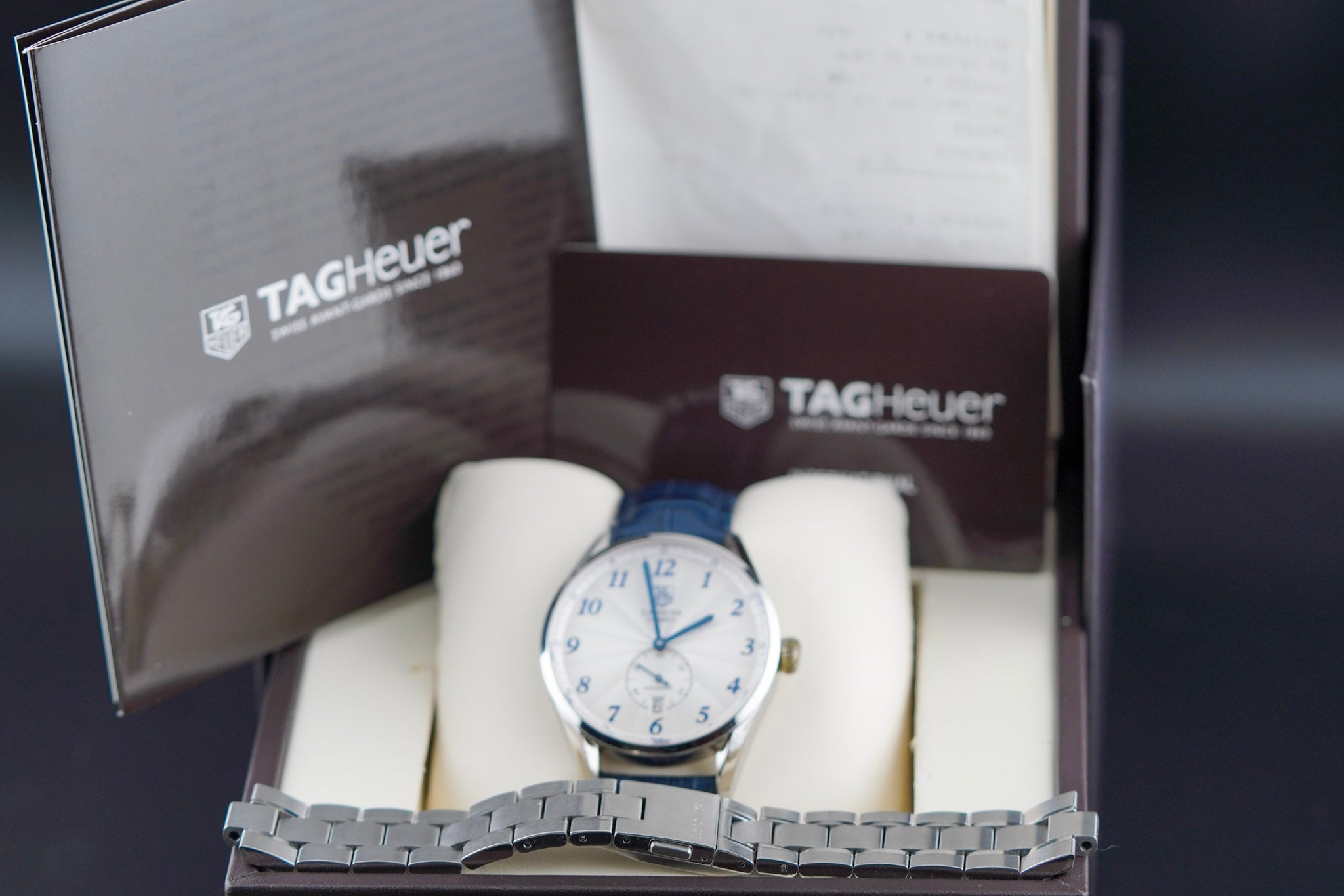 Tag Heuer Carrera Colibre White Dial on Stainless Steel WAS2111.BA0732 Complete 2015