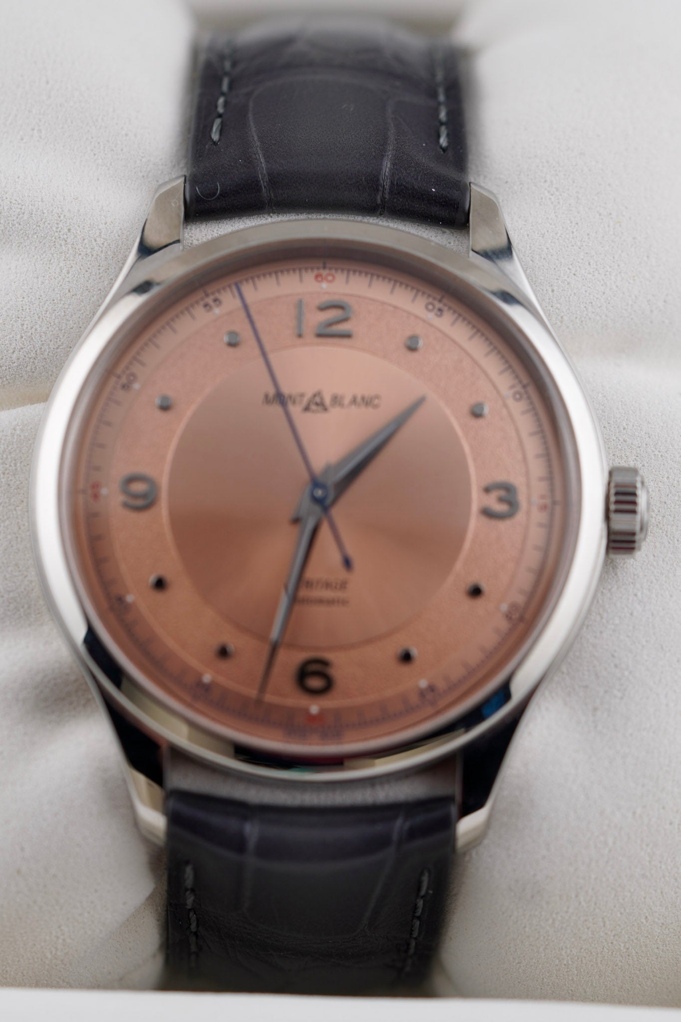 Mont Blanc Heritage Automatic Salmon Dial on Leather 119944 Complete 2023