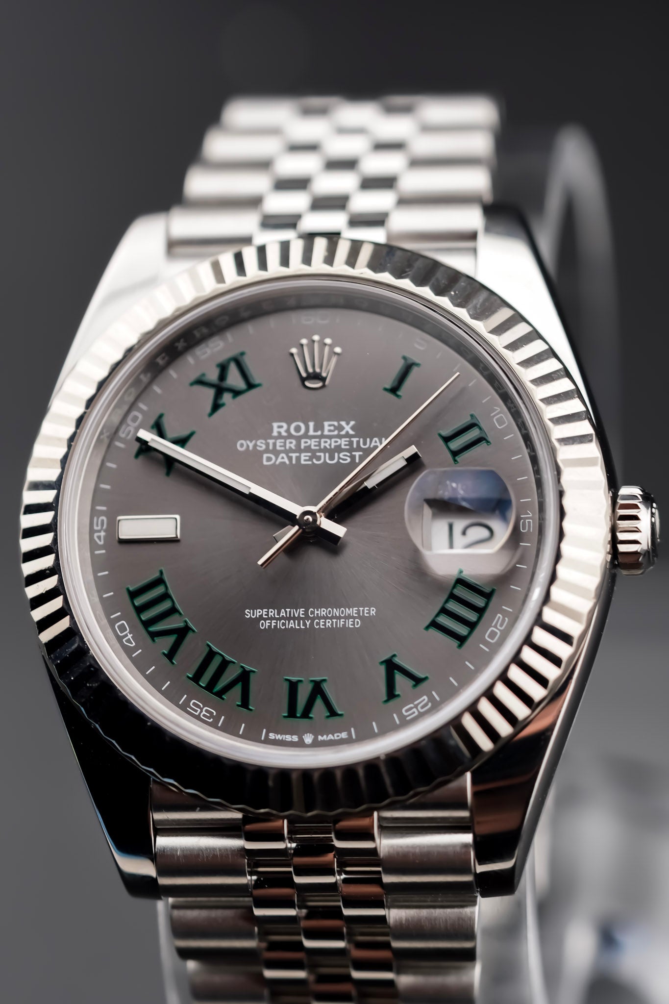 Rolex Datejust 41 Slate Green Roman Dial on Jubilee 126334 Complete 2023