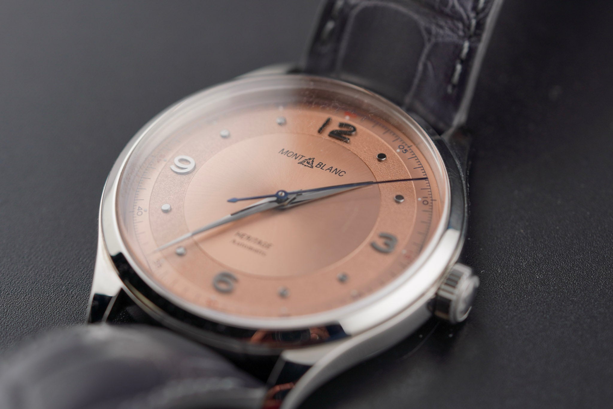 Mont Blanc Heritage Automatic Salmon Dial on Leather 119944 Complete 2023