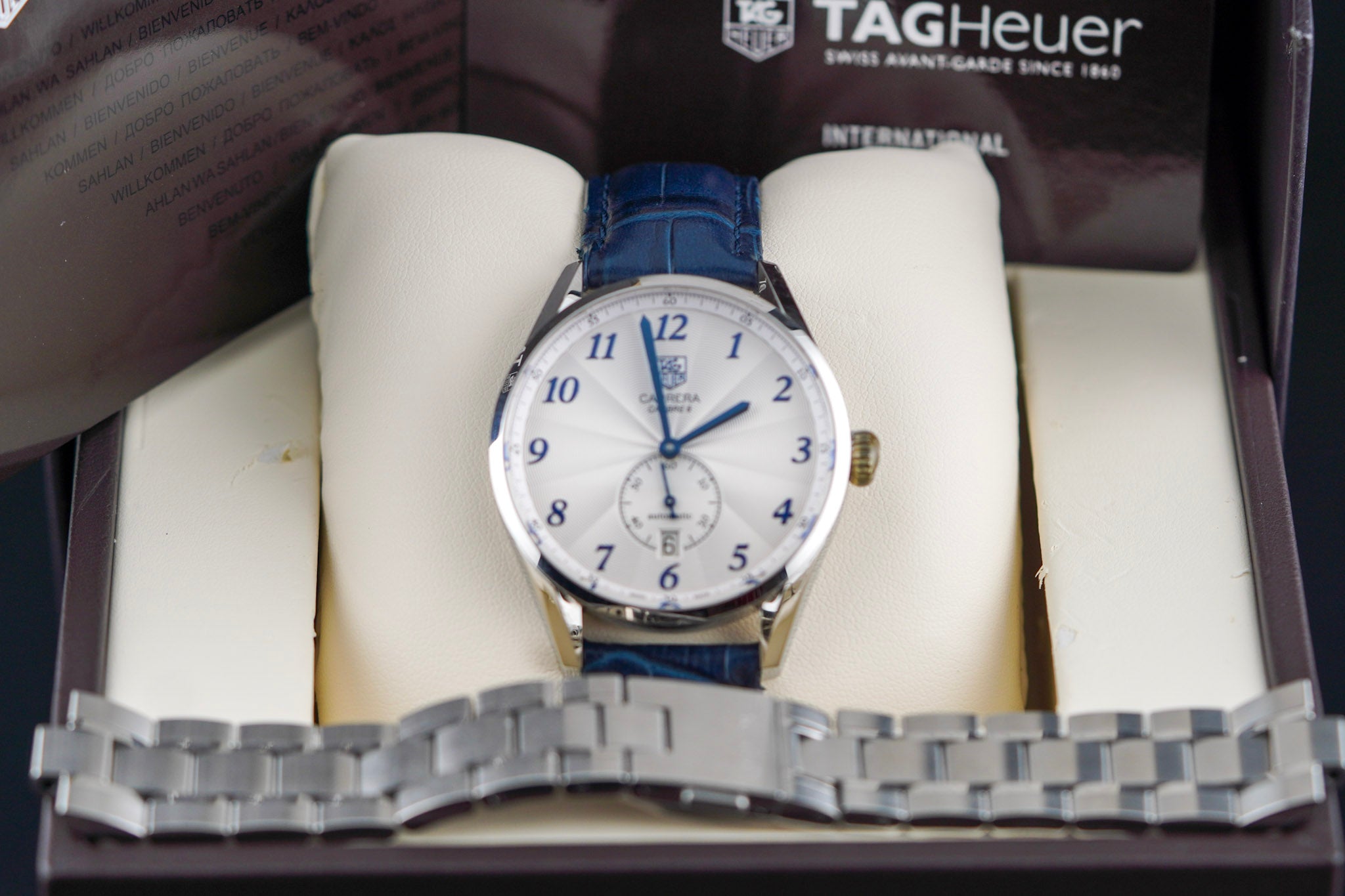 Tag Heuer Carrera Colibre White Dial on Stainless Steel WAS2111.BA0732 Complete 2015