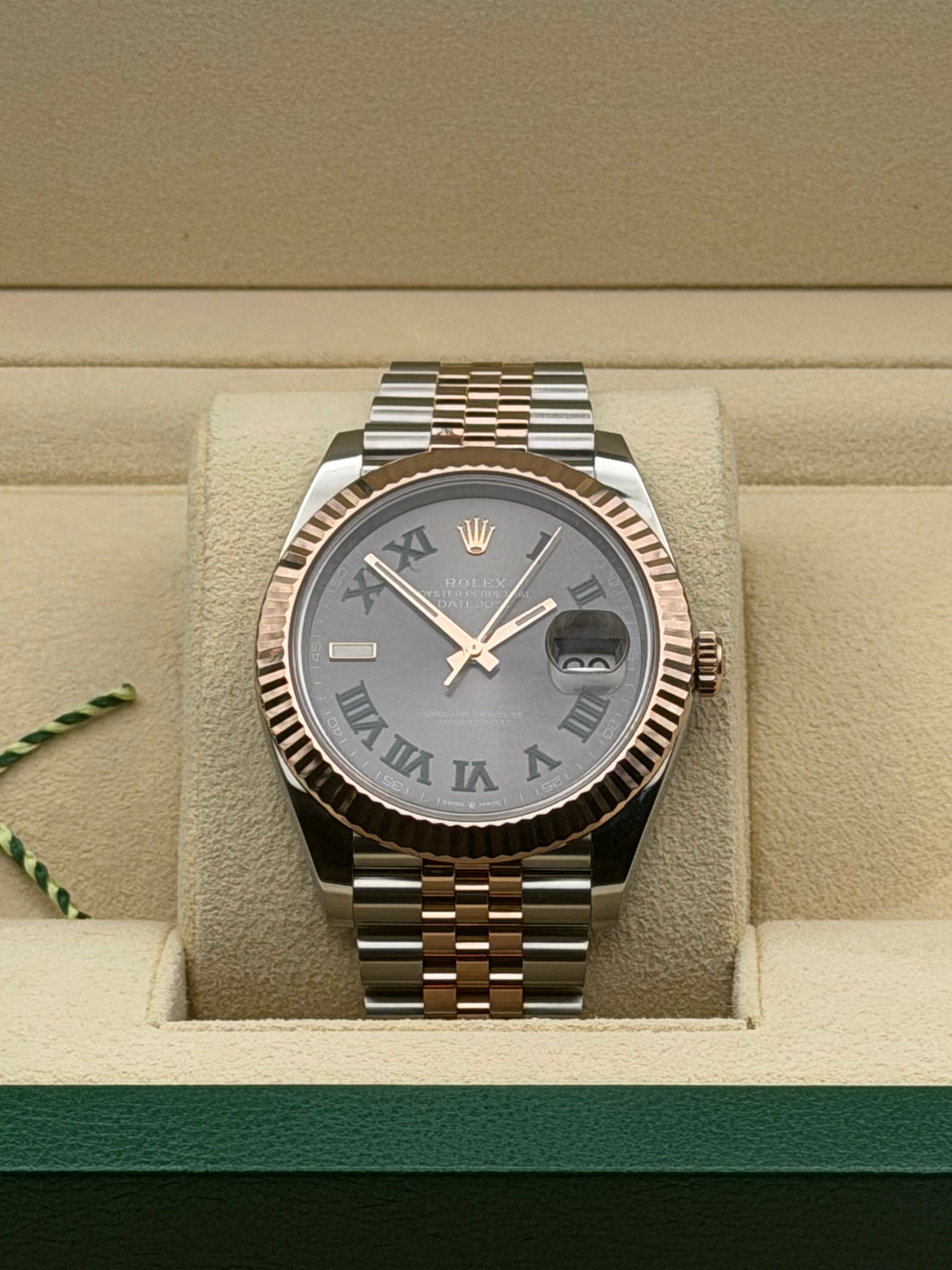 Rolex Datejust 41 Slate Gray Green Roman Dial on Jubilee 126331 Complete 2022