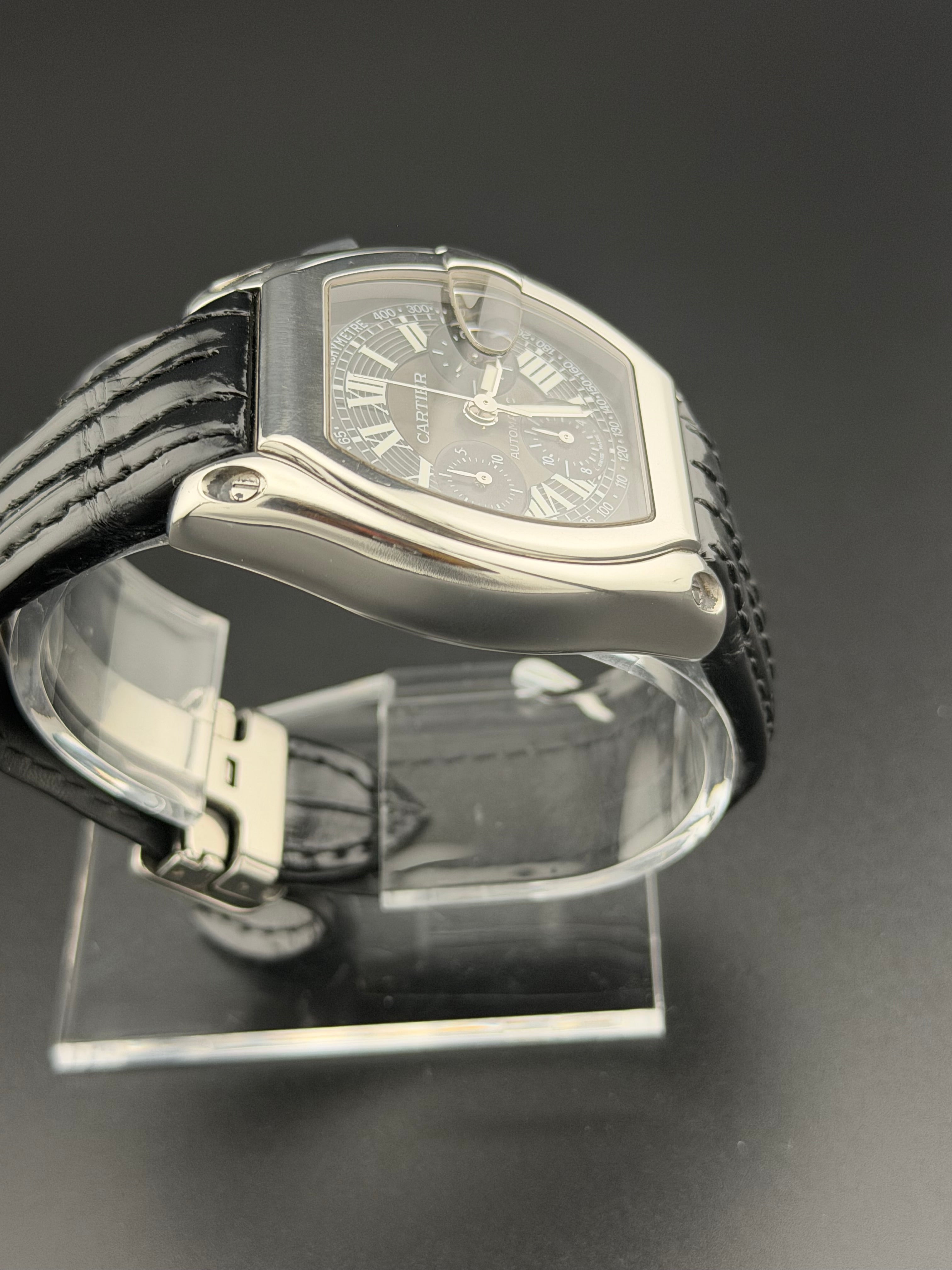Cartier Roadster Black Dial on Bracelet W62020X6