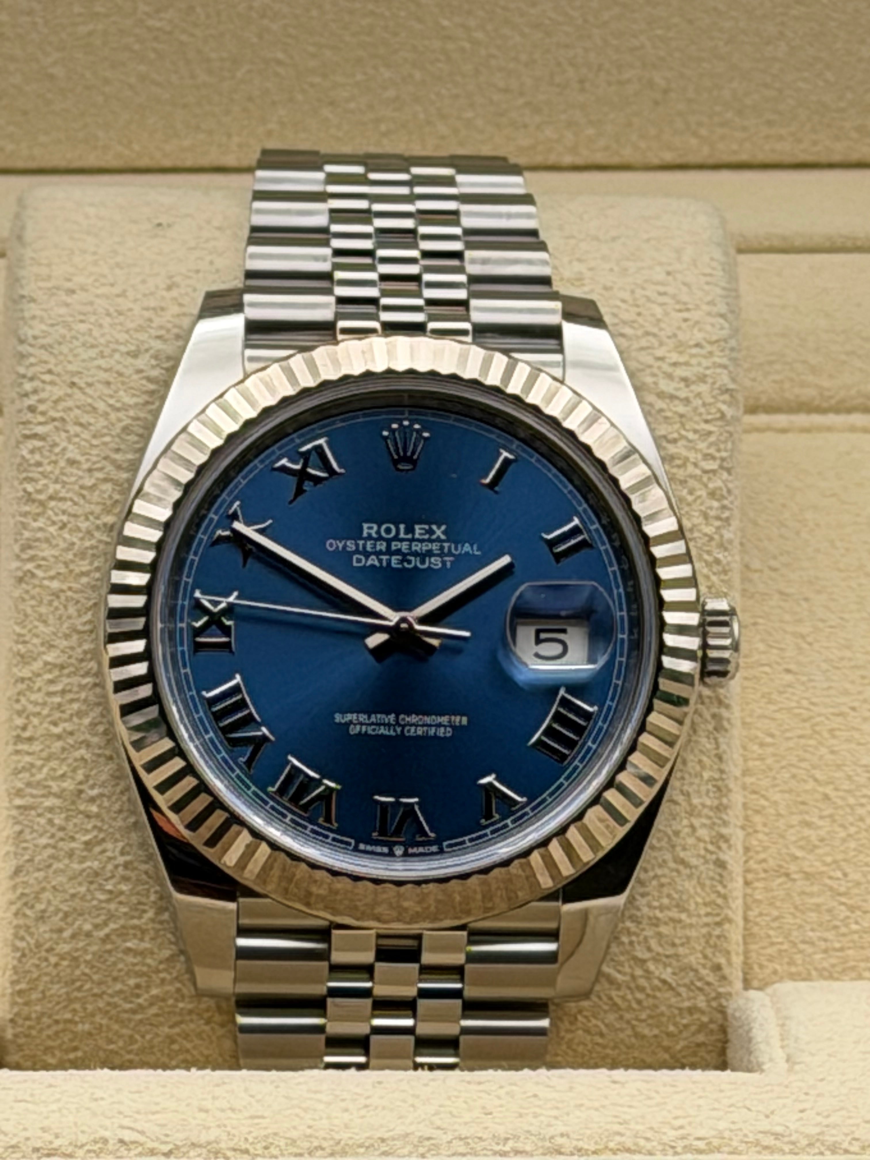 Rolex Datejust 41 Blue Roman Dial on Jubilee 126334 Complete 2021