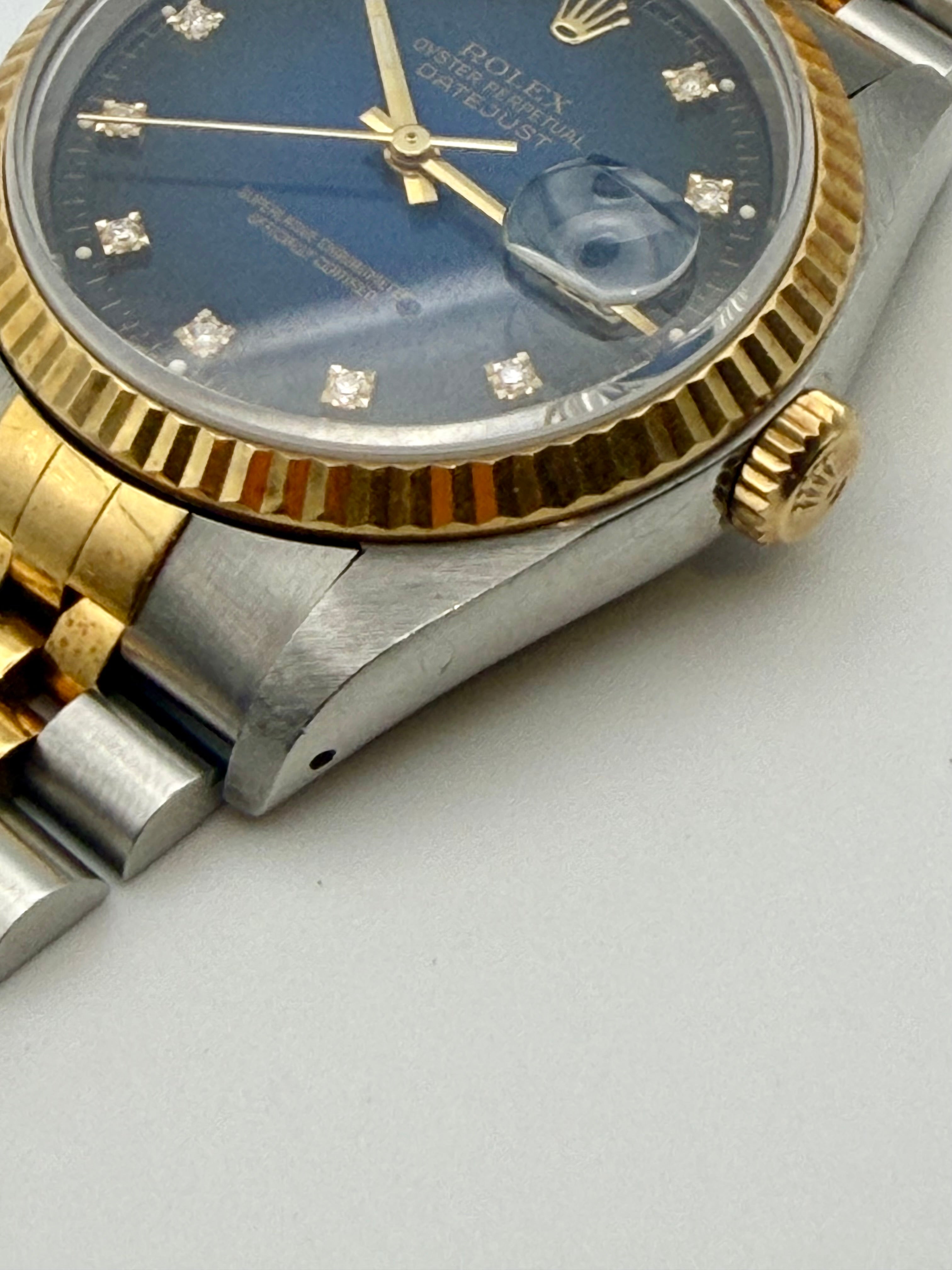 Rolex DateJust BLUE DIAMON Dial on JUBILEE 16233 Complete
