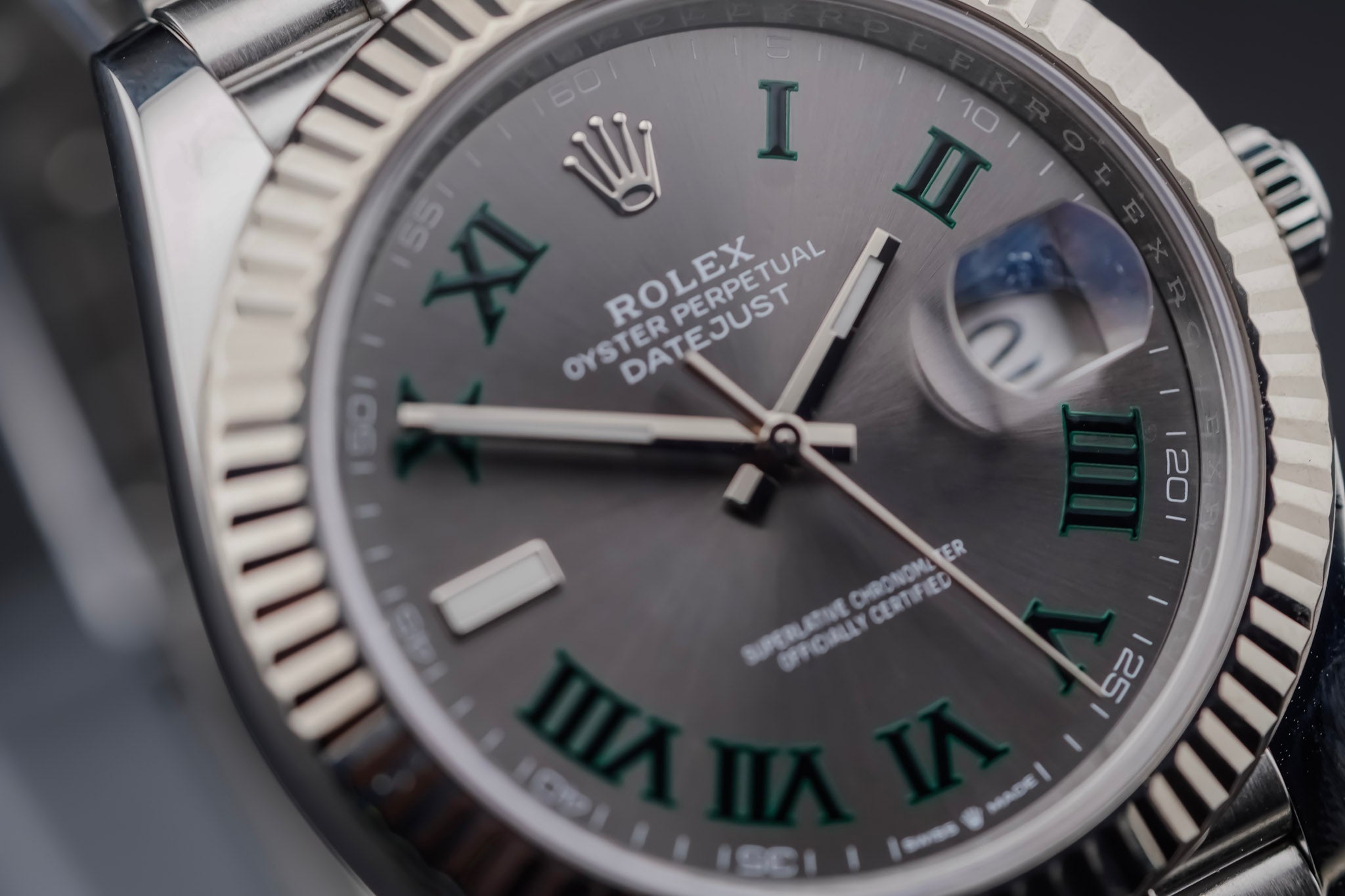 Rolex Datejust 41 Slate Green Roman Dial on Jubilee 126334 Complete 2023
