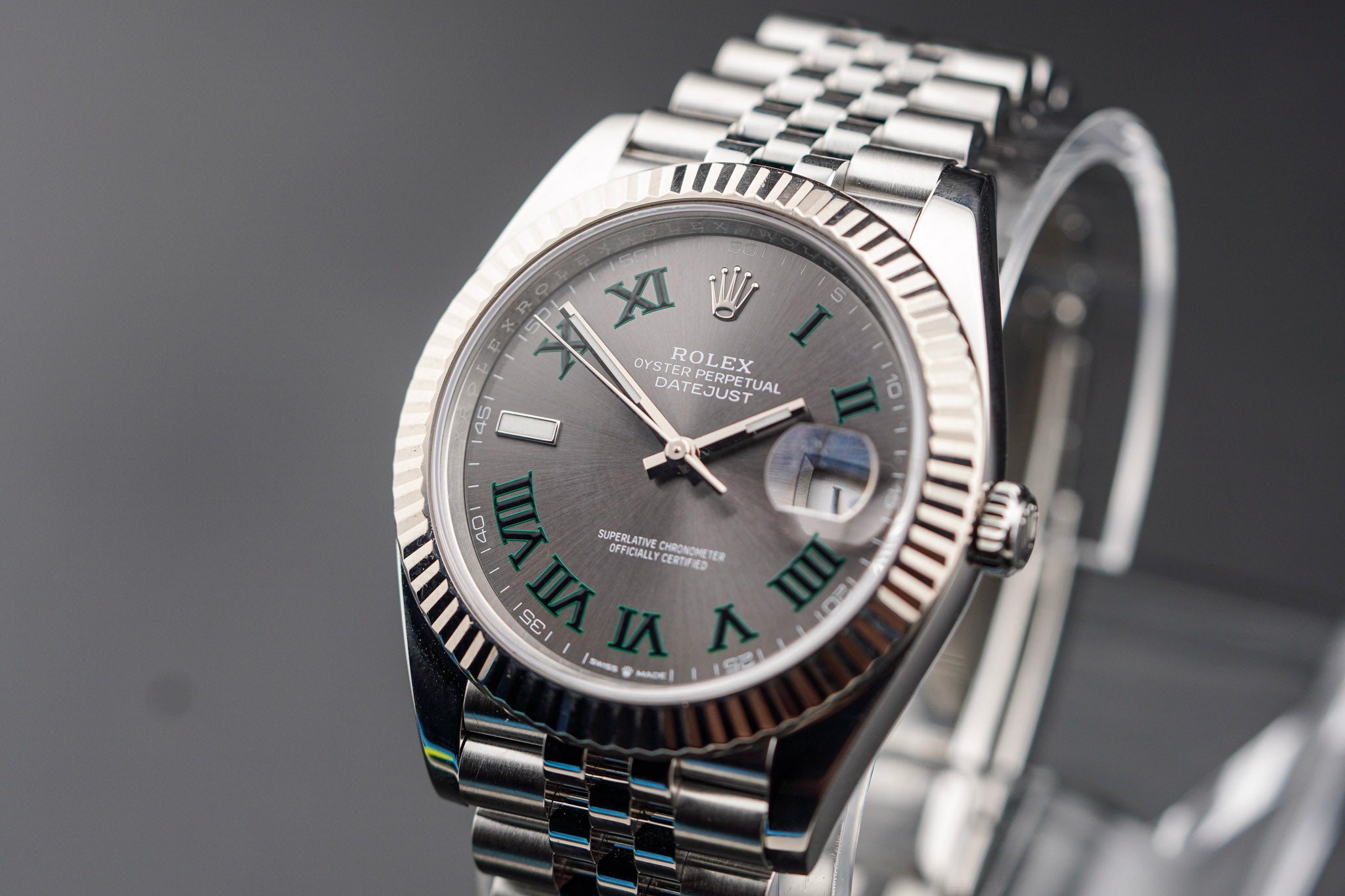Rolex Datejust 41 Slate Green Roman Dial on Jubilee 126334 Complete 2023