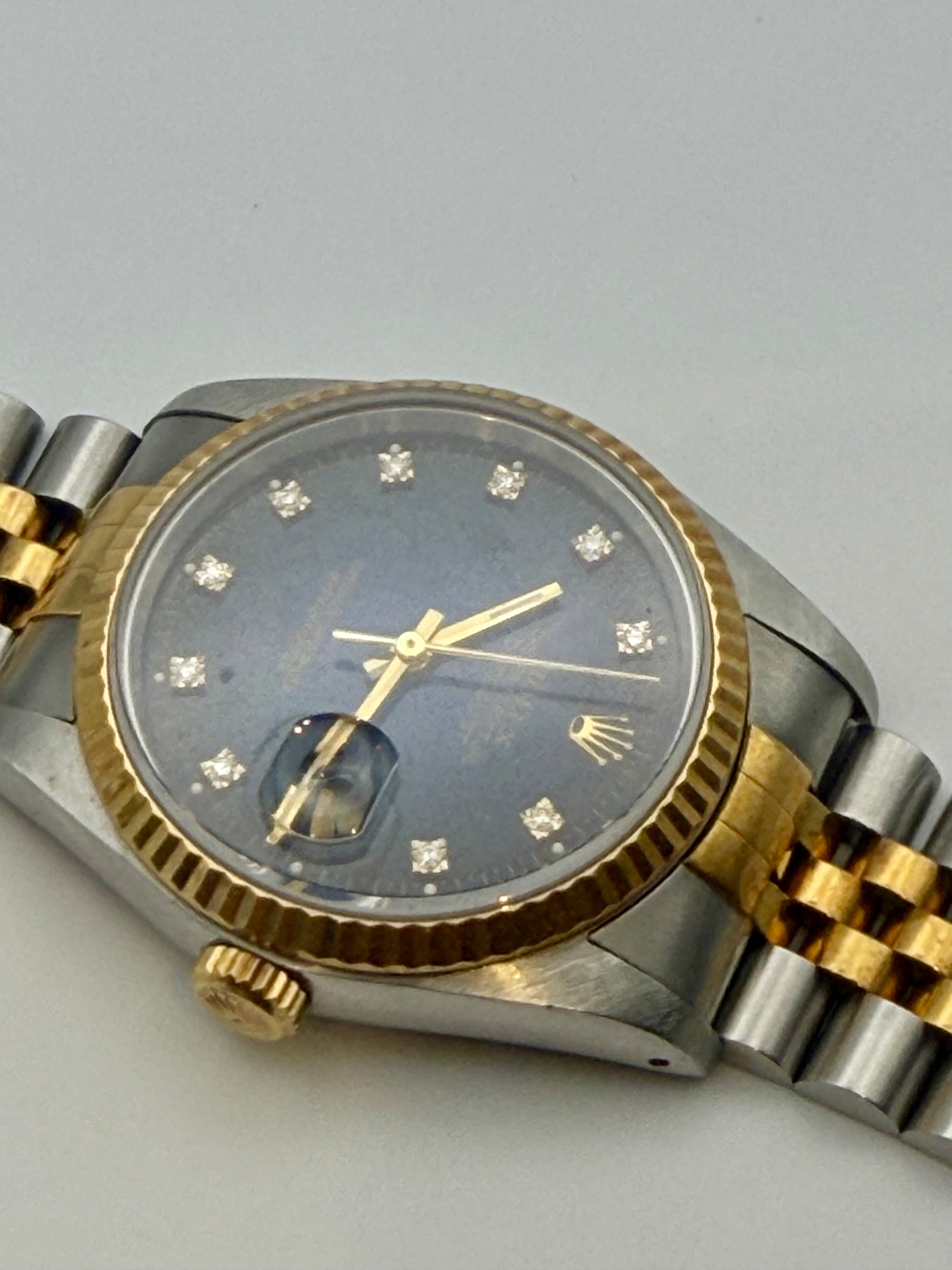 Rolex DateJust BLUE DIAMON Dial on JUBILEE 16233 Complete