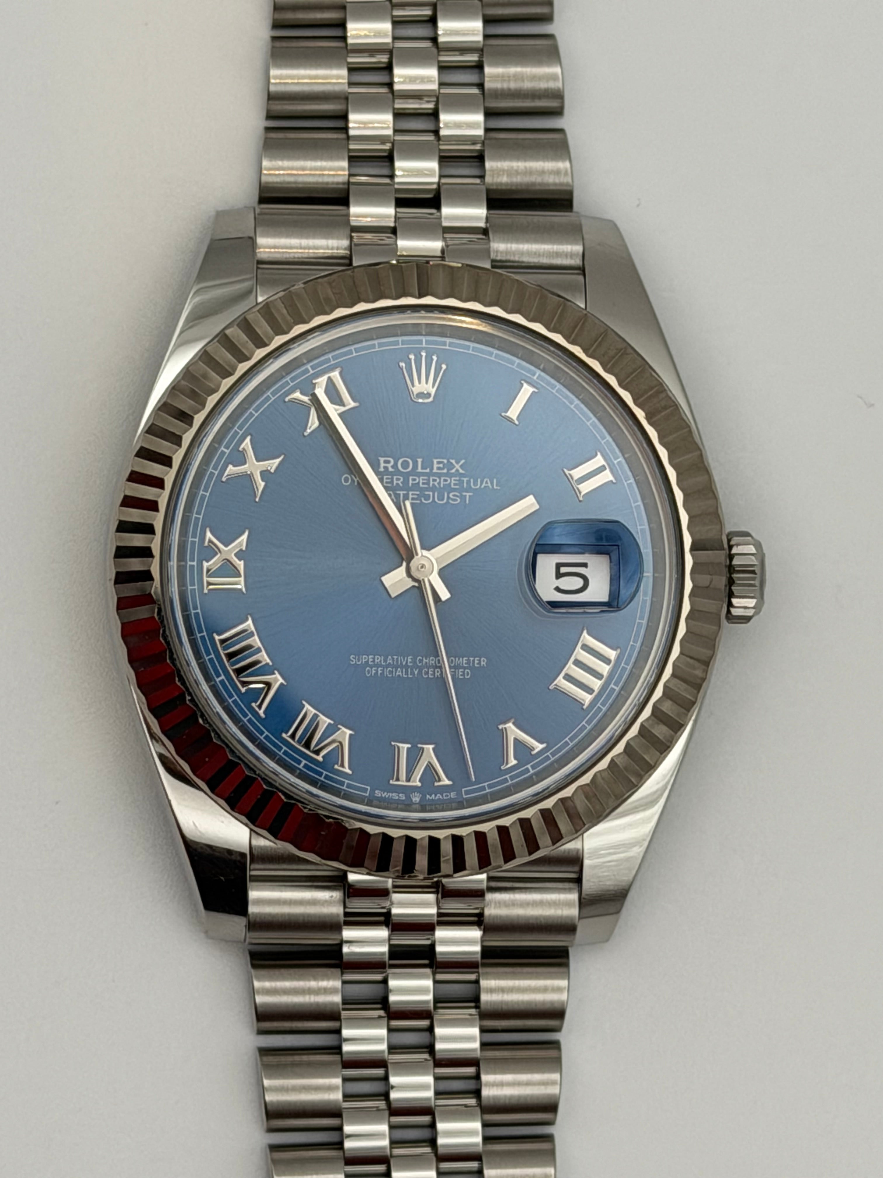 Rolex Datejust 41 Blue Roman Dial on Jubilee 126334 Complete 2021