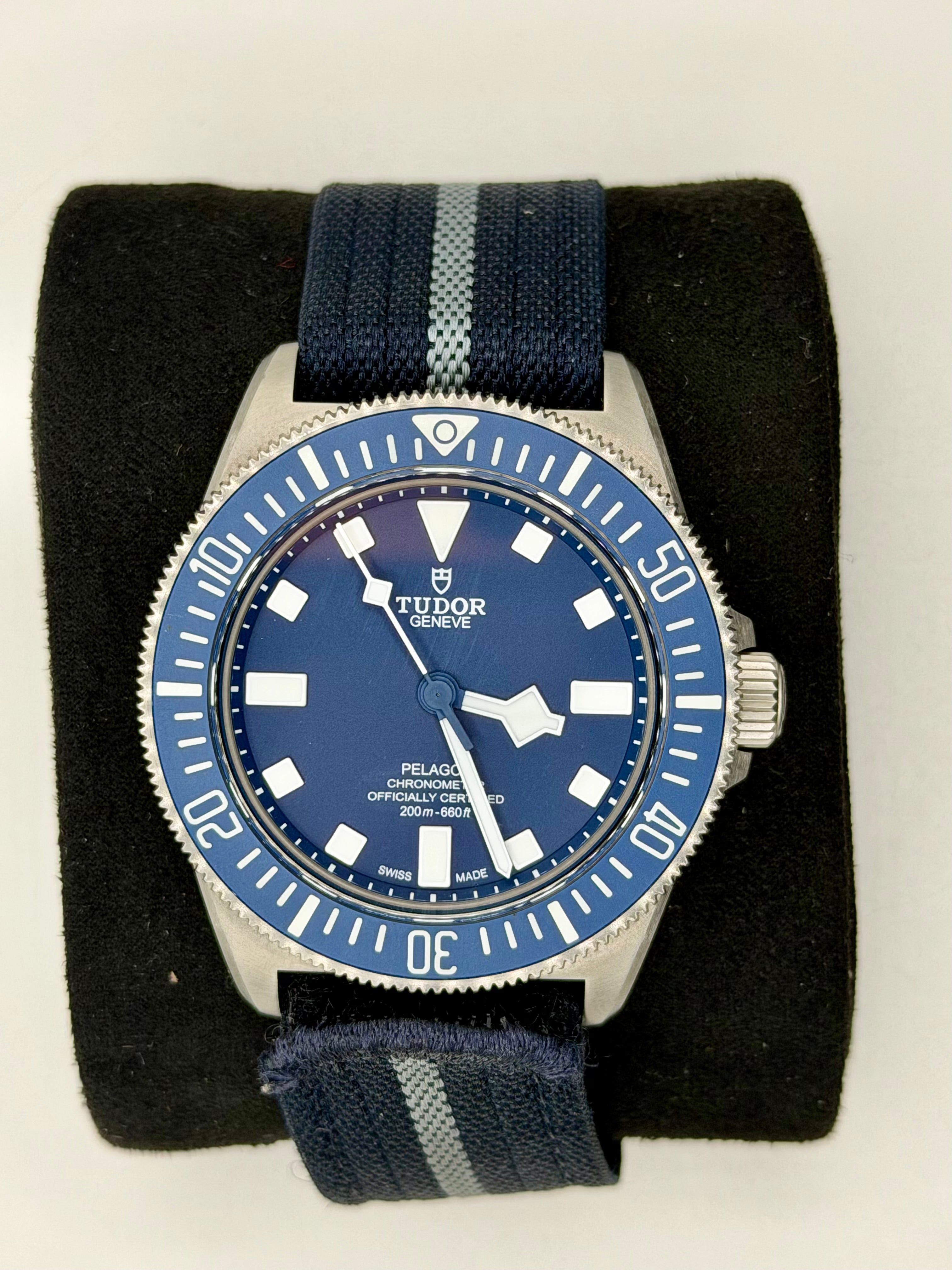 TUDOR PELAGOS FXD BLUE Dial on BLUE AND GRAY STRAP 25707B/24 Complete 2024