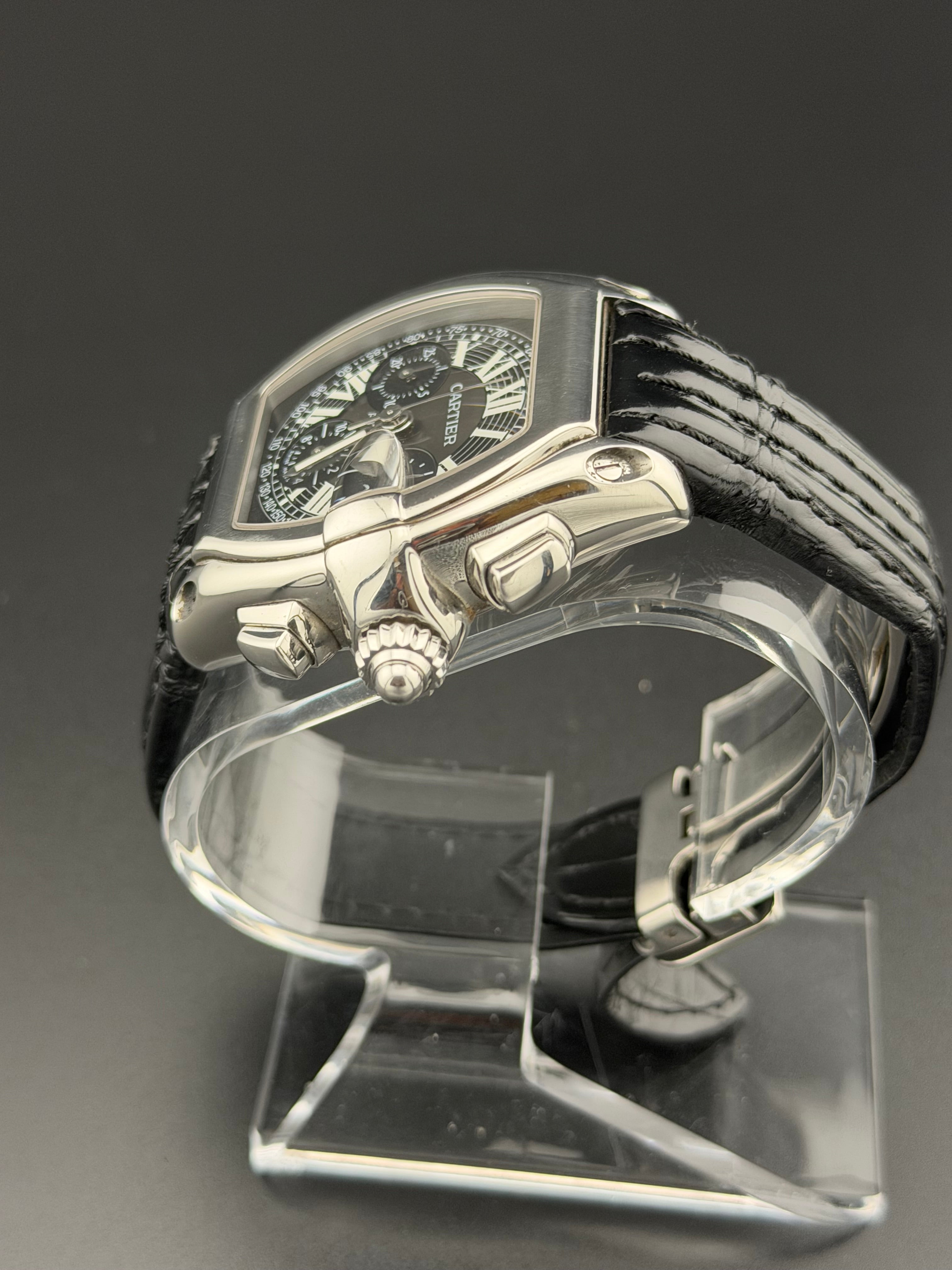 Cartier Roadster Black Dial on Bracelet W62020X6