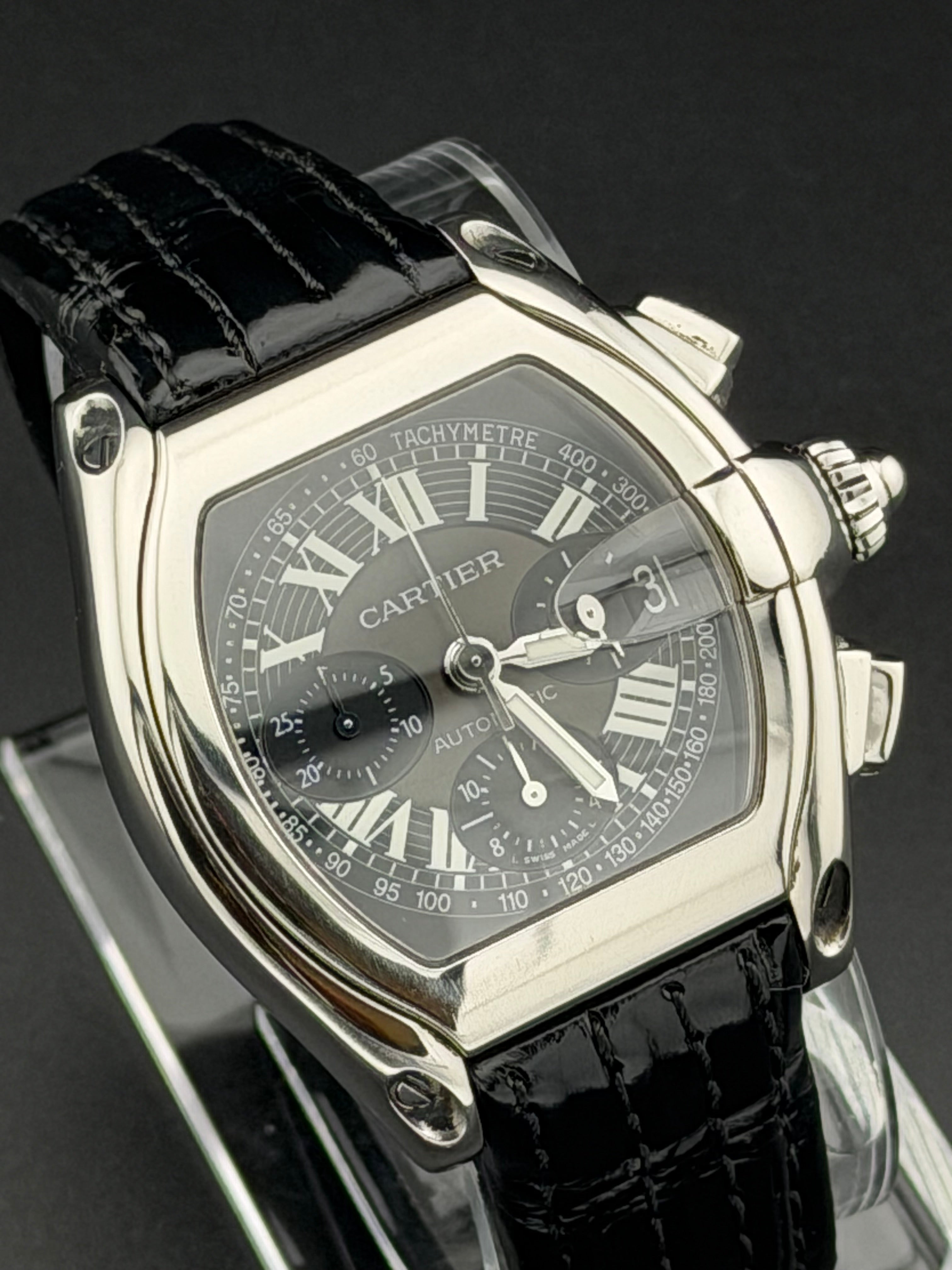 Cartier Roadster Black Dial on Bracelet W62020X6