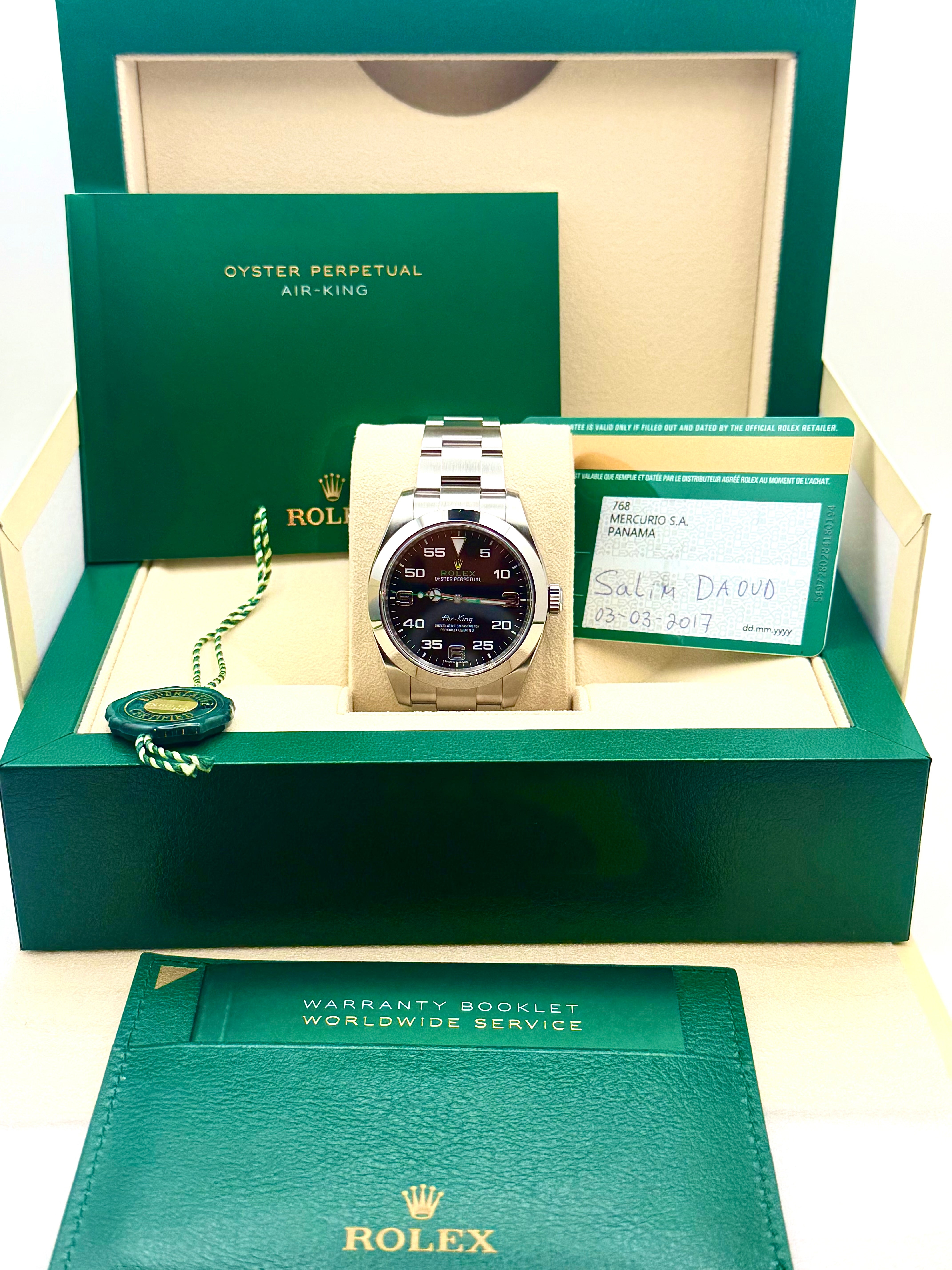 Rolex Airking Black Dial on Oyster 116900 Complete 2017
