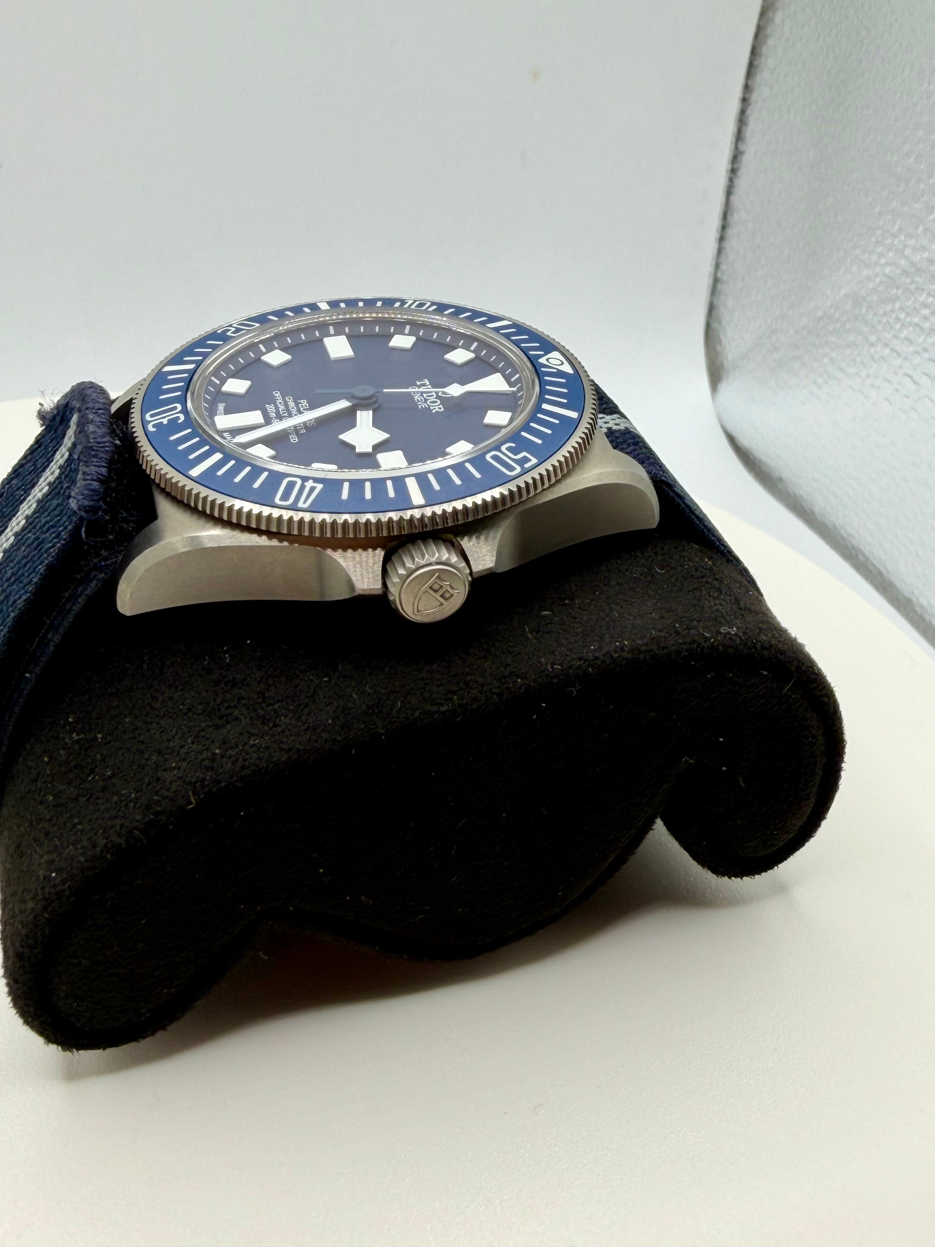 TUDOR PELAGOS FXD BLUE Dial on BLUE AND GRAY STRAP 25707B/24 Complete 2024
