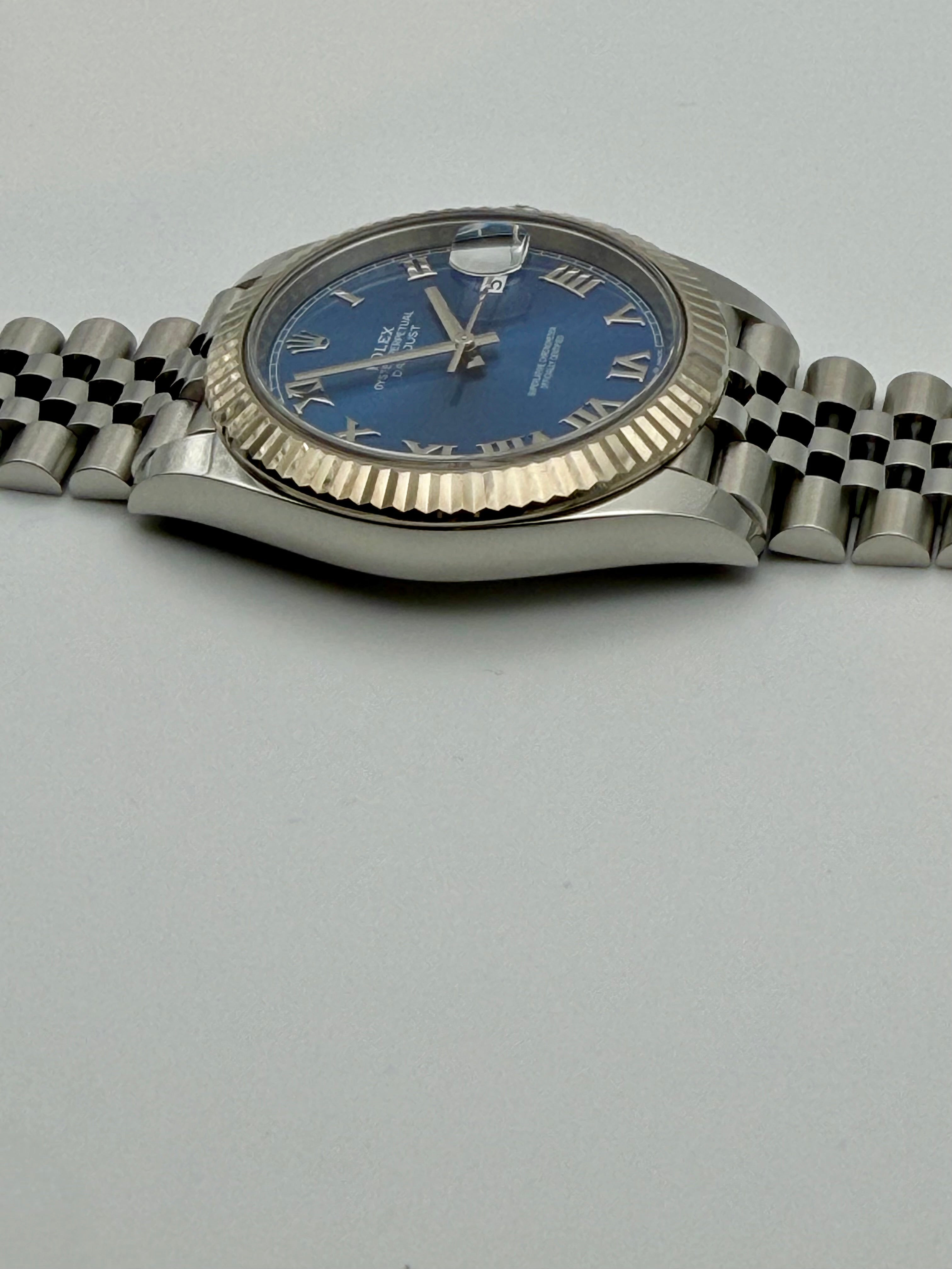 Rolex Datejust 41 Blue Roman Dial on Jubilee 126334 Complete 2021